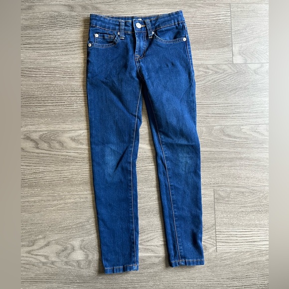 7 FOR ALL MANKIND Girls Kids Medium Wash Stretch Denim The Skinny Jeans Size 7 - Picture 8 of 12